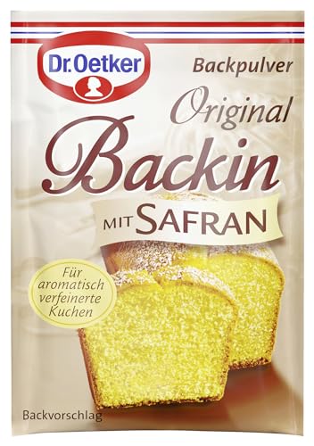 Dr. Oetker Original Backin mit Safran, 18 x 3er Pack Backpulver, je Tüte 16 g, verfeinertes Backtriebmittel zum Kochen und Backen, ideal für Kuchen, Waffeln, Pizza & Co., vegan Dr. Oetker Original Backin mit Safran, 18 x 3er Pack Backpulver, je Tüte 16 g, verfeinertes Backtriebmittel zum Kochen und Backen, ideal für Kuchen, Waffeln, Pizza & Co., vegan von Dr. Oetker