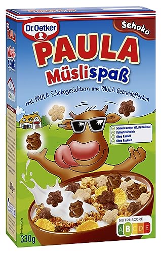 Dr. Oetker PAULA Müslispaß Schoko – Schokoladiges Knuspermüsli mit Vollkorngetreideflocken und Schokoköpfen für Kinder von Dr. Oetker