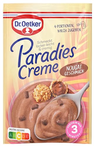 Dr. Oetker Paradies Creme Nougat Geschmack 13er Pack, 13 x 70 g Dessertpulver zur Zubereitung eines Creme-Desserts mit Nougat Geschmack, jeweils vier Portionen von Dr. Oetker