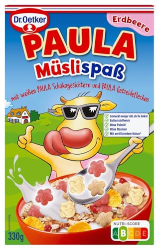 Dr. Oetker Paula Müslispaß Erdbeere, Frühstücks Müsli, 4er Pack (4 x 330g) von Dr. Oetker