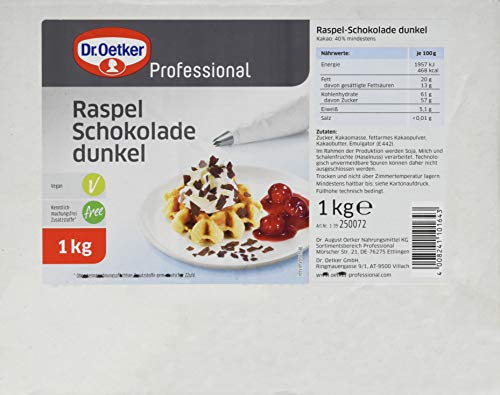 Dr. Oetker Professional Raspel-Schokolade, 1 kg Packung von Dr. Oetker