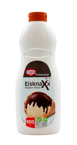 Dr. Oetker Professional Kakao-Eisglasur, EisknaXx, Härtet auf Eis aus, 900 ml Flasche von Dr. Oetker