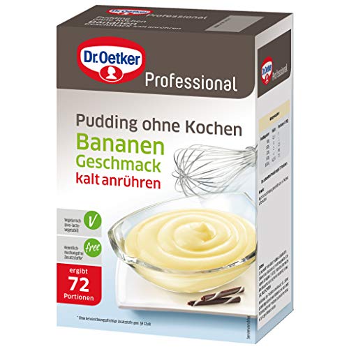 Dr. Oetker Professional, Pudding mit Bananen-Geschmack, Ohne Kochen, Puddingpulver in 1 kg Packung, 1-39-251508 von Dr. Oetker