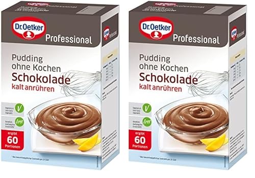 Dr. Oetker Professional Pudding ohne Kochen mit Schokoladen-Geschmack, Cremepulver in 1 kg Packung (Packung mit 2) von Dr. Oetker