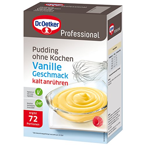 Dr. Oetker Professional Pudding ohne Kochen mit Vanille-Geschmack, Cremepulver in 1 kg Packung von Dr. Oetker