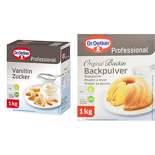 Dr. Oetker Professional Vanillin-Zucker, 1er Pack (1 x 1 kg) & Professional Backpulver, 1 x 1kg Packung, Original Backin von Dr. Oetker