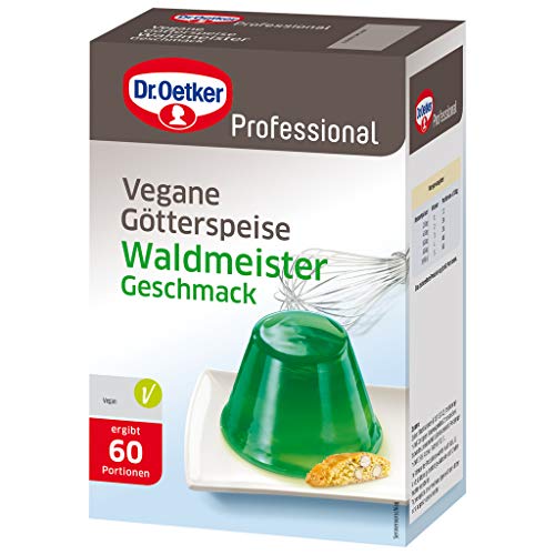 Dr. Oetker Professional Vegane Götterspeise mit Waldmeister-Geschmack, Fertig gezuckert, Götterspeisenpulver in 1 kg Packung von Dr. Oetker