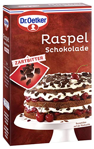 Dr. Oetker Raspelschokolade Zartbitter, 100 g, geraspelte Zartbitterschokolade, zum Verfeinern und Dekorieren von Torten, Eis & Desserts, vegan von Dr. Oetker
