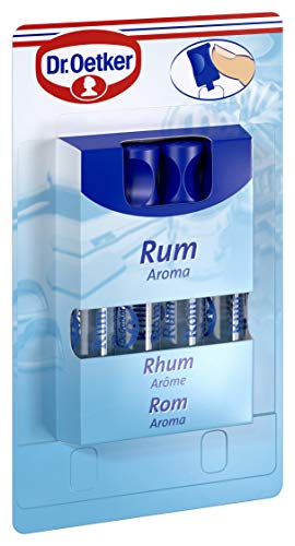 Dr. Oetker Rum Aroma, 16 x 4er Pack, je Röhrchen 2 ml, flüssige Aromatropfen in wiederverschließbaren Röhrchen, zum Verfeinern von Gebäck, Süßspeisen & Desserts, vegan von Dr. Oetker