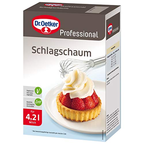 Dr. Oetker Professional Schlagschaum, kalorien- und fettreduzierte Alternative zu Schlagsahne, 1 x 1 kg Packung von Dr. Oetker