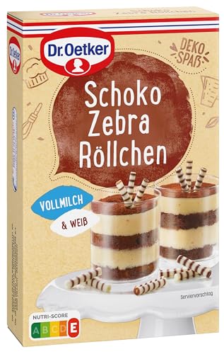 Dr. Oetker Schoko Zebra Röllchen, 5 x 75 g, essbare Kuchendekoration aus Vollmilch- & weißer Schokolade, zum Verzieren von Torten, Kuchen & Desserts, kreatives Topping Dr. Oetker Schoko Zebra Röllchen, 5 x 75 g, essbare Kuchendekoration aus Vollmilch- & weißer Schokolade, zum Verzieren von Torten, Kuchen & Desserts, kreatives Topping von Dr. Oetker