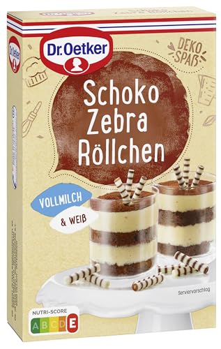 Dr. Oetker Schoko Zebra Röllchen, 75 g, essbare Kuchendekoration aus Vollmilch- & weißer Schokolade, zum Verzieren von Torten, Kuchen & Desserts, kreatives Topping Dr. Oetker Schoko Zebra Röllchen, 75 g, essbare Kuchendekoration aus Vollmilch- & weißer Schokolade, zum Verzieren von Torten, Kuchen & Desserts, kreatives Topping von Dr. Oetker