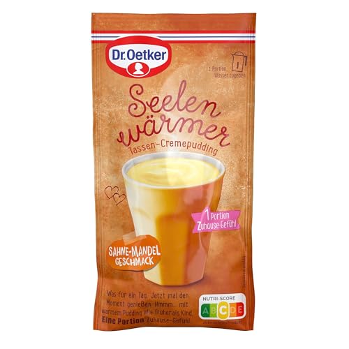 Dr. Oetker Seelenwärmer Tassen-Cremepudding Sahne-Mandel-Geschmack 10er Pack. 10 x 58 g Vegetarisches Dessertpulver für die schnelle Zubereitung einer Cremepudding -Nachspeise. Dr. Oetker Seelenwärmer Tassen-Cremepudding Sahne-Mandel-Geschmack 10er Pack. 10 x 58 g Vegetarisches Dessertpulver für die schnelle Zubereitung einer Cremepudding -Nachspeise. von Dr. Oetker