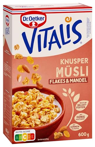 Dr. Oetker Vitalis Knusper Flakes: Knuspermüsli mit Cornflakes und Mandelstücken, 5er Packung, (5 x 600g) von Dr. Oetker