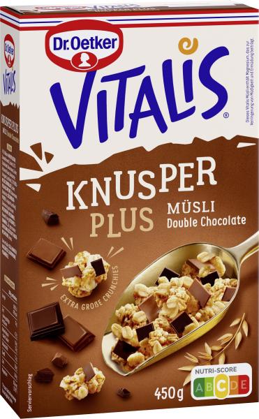 Dr. Oetker Vitalis Knusper Müsli Plus Double Chocolate Dr. Oetker Vitalis Knusper Müsli Plus Double Chocolate von Dr. Oetker