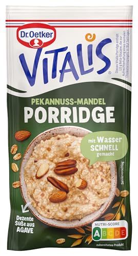 Dr. Oetker Vitalis Porridge Pekannuss-Mandel, 10 x 61 g, Mischung für nussigen Haferbrei, schnell & einfach zubereitet, dezente Süße aus Agave, Idee fürs Frühstück Dr. Oetker Vitalis Porridge Pekannuss-Mandel, 10 x 61 g, Mischung für nussigen Haferbrei, schnell & einfach zubereitet, dezente Süße aus Agave, Idee fürs Frühstück von Dr. Oetker