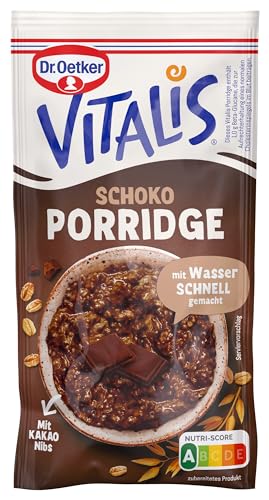 Dr. Oetker Vitalis Porridge Schokolade, 10 x 60 g, Mischung für Haferbrei mit Kakaonibs, schnell & einfach zubereitet, dezente Süße aus Agave, Idee fürs Frühstück Dr. Oetker Vitalis Porridge Schokolade, 10 x 60 g, Mischung für Haferbrei mit Kakaonibs, schnell & einfach zubereitet, dezente Süße aus Agave, Idee fürs Frühstück von Dr. Oetker