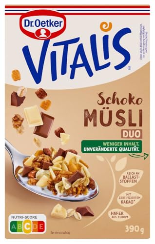 Dr. Oetker Vitalis Schoko Duo, Frühstücksmüsli mit Vollmilch- und weißer Schokolade, 7er Packung (7 x 500g) von Dr. Oetker