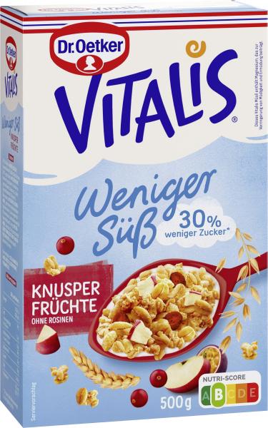 Dr. Oetker Vitalis Weniger süß Knusper Früchte Müsli von Dr. Oetker