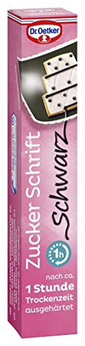 Dr. Oetker Zuckerschrift Schwarz, 8 x 25 g Tube, schwarze Schrift aus Zucker-Dekor-Creme, zum Dekorieren und Beschriften von Torten, Kuchen & Cupcakes, individuelle Kuchendeko Dr. Oetker Zuckerschrift Schwarz, 8 x 25 g Tube, schwarze Schrift aus Zucker-Dekor-Creme, zum Dekorieren und Beschriften von Torten, Kuchen & Cupcakes, individuelle Kuchendeko von Dr. Oetker