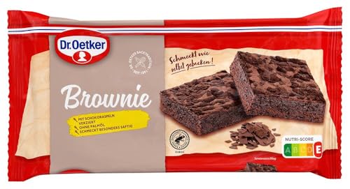 Dr. Oetker fertiger Brownie 5er Pack (5 x 300 g) dunkler Rührkuchen mit belgischer Schokolade & Kakao im Teig, sofort verzehrfertig, für spontane Anlässe von Dr. Oetker