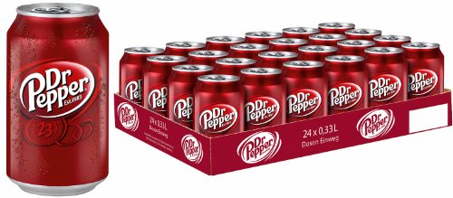 Dr. Pepper, 24er Pack, (24 x 330 ml Dosen) inc. 6.00€ EINWEG Pfand von Dr. Pepper