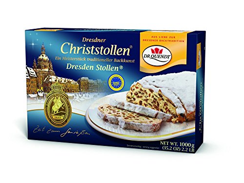 Dr. Quendt Dresdner Christstollen, 1er Pack (1 x 1 kg), Schokolade von Dr. Quendt