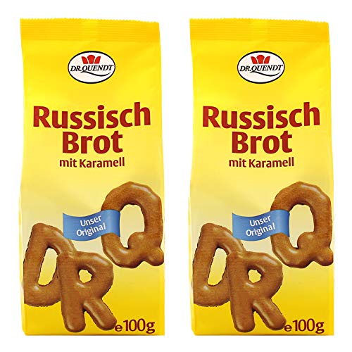 2er Pack Dr. Quendt Dresdner Russisch Brot (2 x 100 g) in Buchstabenform mit viel Karamell natürlich gebacken von Dr. Quendt