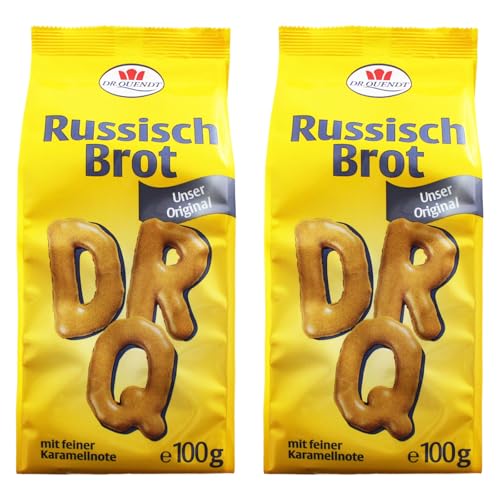 2er Pack Dr. Quendt Dresdner Russisch Brot (2 x 100 g) in Buchstabenform mit viel Karamell natürlich gebacken von Dr. Quendt