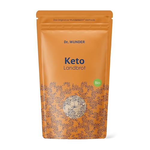 Dr. Wunder® KETO Landbrot BIO 400 g: Brot-Backmischung für den Keto-Lifestyle | Schnelle & einfache Zubereitung | Glutenfrei | Eine Packung ergibt zwei Brote à 500 g | Hochwertige Bio-Zutaten | von Dr. Wunder