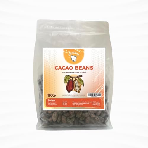 Rohe Kakaobohnen 1kg – Single Origin Bunong, Kambodscha – Vegan, Kein Cadmium-Risiko, Friend of the Earth Zertifiziert – Premium Qualität für Schokoladenherstellung & Backen von Drach-oc