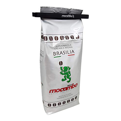 Mocambo Espresso Brasilia Crema E Aroma inklusive einer Drago Mocambo Kaffeebeutelklammer, 1000g ganze Bohne von Drago Mocambo