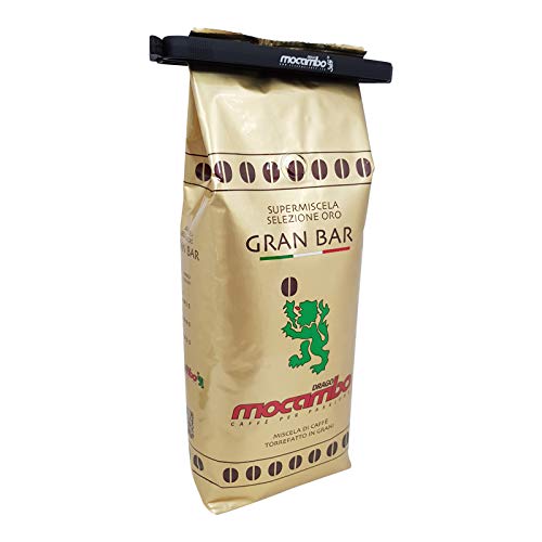 Mocambo Gran Bar Oro Supermiscela inklusive einer Drago Mocambo Kaffeebeutelklammer, 1000g ganze Bohne von Drago Mocambo