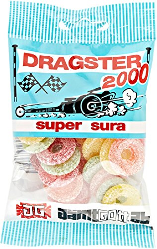 Dragster 2000 Super Sura - Super Sauer - Schwedisch Frucht Weingummi Süßigkeiten 65g x 3 stck von Dragster Süßigkeiten