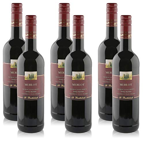 6 Flaschen Rotwein Merlot Trevenezie Vino Rosso IGP, trocken (6x 0,75 l) von Drathen, Josef