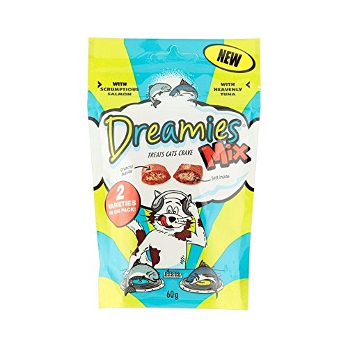Dreamies Mix mit Scrumptious Salmon & Heavenly Tuna (60 g) - Packung mit 2 von Dreamies