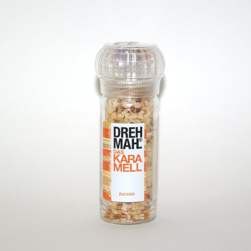 DREHMAHL© Karamell-Zucker in der Mühle (75g) | für Kaffee und Süßspeisen | Feinkost-Zucker mit Karamell Aroma | Drehmühle mit Aromazucker (Karamell) von Drehmahl