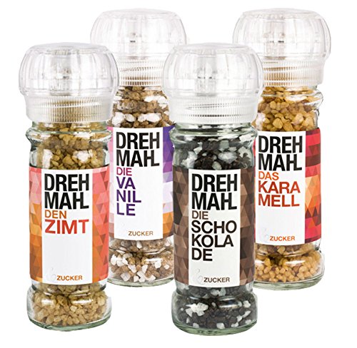 DREHMAHL Mühle Aromazucker Klassiker 4er-Set von Drehmahl