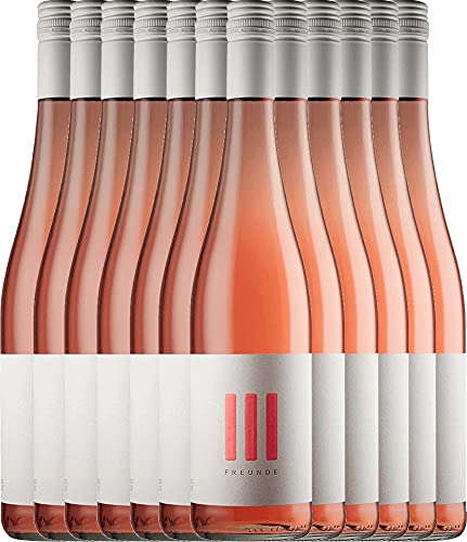 Rosé trocken von Drei Freunde - Roséwein 12 x 0,75l VINELLO - 12er - Weinpaket inkl. kostenlosem VINELLO.weinausgießer von Drei Freunde