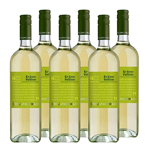 Grüner Veltliner "Drei Junge Wilde" NÖ QUW Weißwein Niederösterreich trocken (6 x 0.75l) von Drei junge Wilde