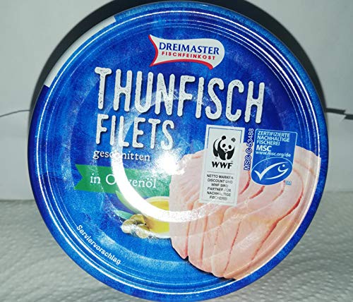Dreimaster - Thunfisch-Filets geschnitten, in Olivenöl 2 x 195gr Dose von Dreimaster