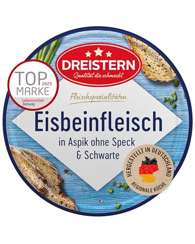 DREISTERN Eisbeinfleisch in feinem Aspik 200g I Ohne Speck & Schwarte I Herzhafte Spezialität in recyclebarer Konservendose I Lange Haltbarkeit dank natürlicher Konservierung I Hausmacher Qualität von DREISTERN