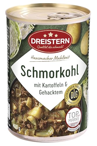 DREISTERN Schmorkohl 400g I Mit Kartoffeln & Schweinehack I Herzhaftes Fertiggericht in recyclebarer Konservendose I Lange Haltbarkeit dank natürlicher Konservierung I Hausmacher Qualität von DREISTERN