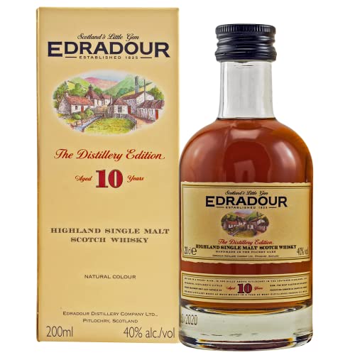 Edradour 10 Jahre | Highland Single Malt Whisky | 0,2l. Kleinflasche in Box von Drexler
