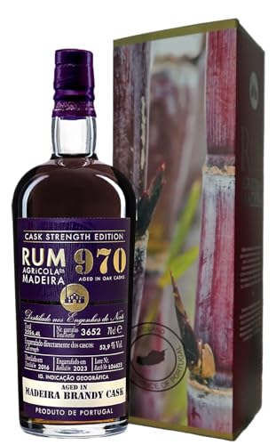 Rum Agricola da Madeira 970 | Cask Strength Edition | Aged in Madeira Brandy Casks | 0,7 l. Flasche in Box von Drexler