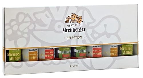 Streitberger Tasting-Set Kräutergarten | 8 kleine fränkische Kräuterliköre und -bitter zum Probieren oder als Mitbringsel | 8 mal 2cl. von Drexler