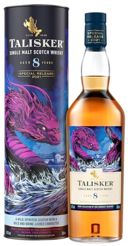 Talisker 8 Jahre | Special Release 2021 | Skye Single Malt Scotch Whisky | 0,7 l. Flasche in Tube von Drexler