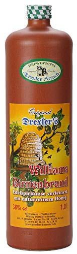 Williams Birnen Brand, Edelspirituose verfeinert mit naturreinem Honig, Original Drexler Arrach, 1l. von Drexler