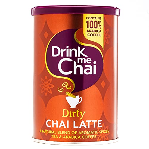 Drink Me Chai Dirty Chai Latte 200g | Einfach Wasser hinzufügen, Dirty Chai Latte Pulver | Hergestellt mit 100% kolumbianischem Arabica Kaffee und unserem geheimen Chai Latte Rezept (1er Pack) von Drink Me Chai