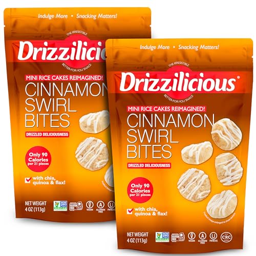 Drizzilicious Mini-Reiskuchen, Zimtwirbel, Reis-Chips, gesunder Snack für Erwachsene und Kinder, aromatisierter Reiskuchen, vegan, glutenfrei, allergenfrei, nur 90 Kalorien pro Portion – 118 ml (2 Drizzilicious Mini-Reiskuchen, Zimtwirbel, Reis-Chips, gesunder Snack für Erwachsene und Kinder, aromatisierter Reiskuchen, vegan, glutenfrei, allergenfrei, nur 90 Kalorien pro Portion – 118 ml (2 von Drizzilicious